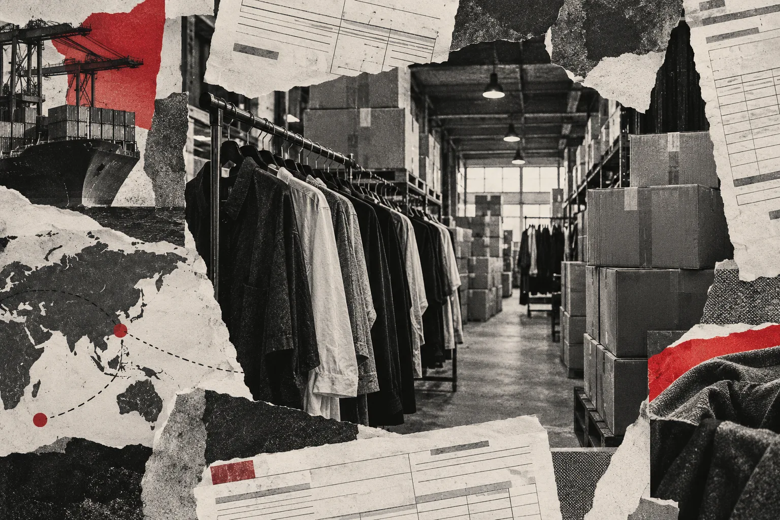 Clothing shipments in a warehouse